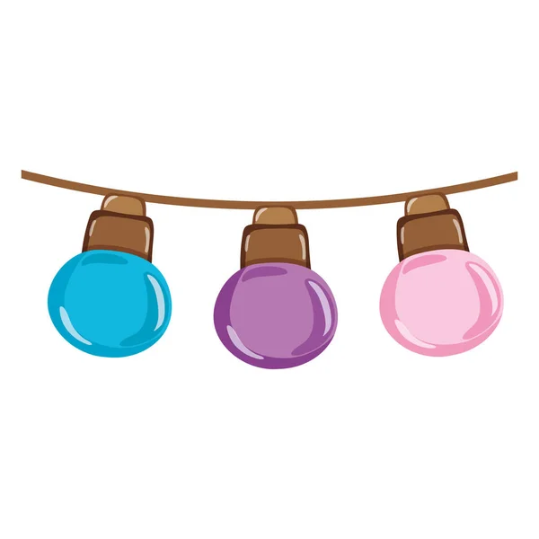 Nice Bulbos Hangings Decoração Estilo Vetor Ilustração —  Vetores de Stock