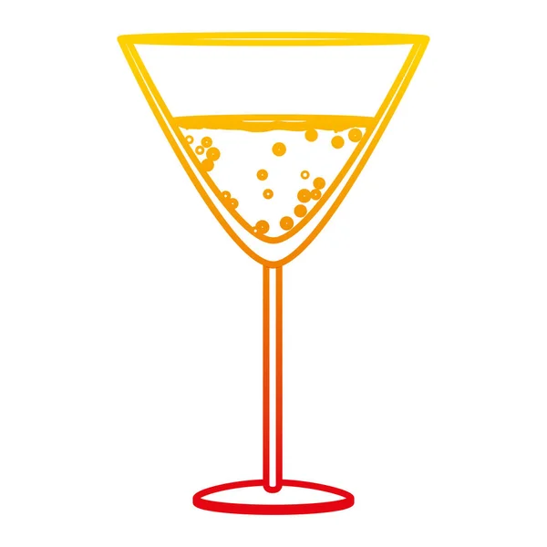 Degradované Linie Šampaňské Alkohol Sklo Alkohol Nápojů Vektorové Ilustrace — Stockový vektor