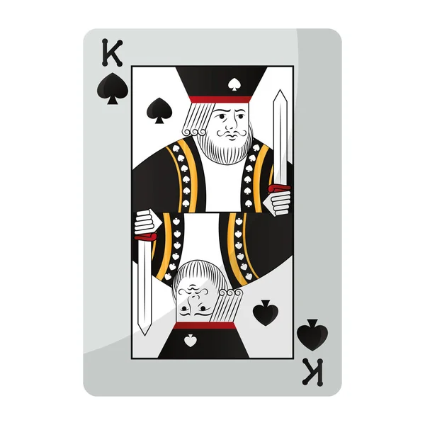 Rei Espadas Cassino Cartão Jogo Vetor Ilustração — Vetor de Stock