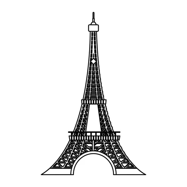 Linha Eiffel Torre Arquitetura Paris França Vetor Ilustração — Vetor de Stock