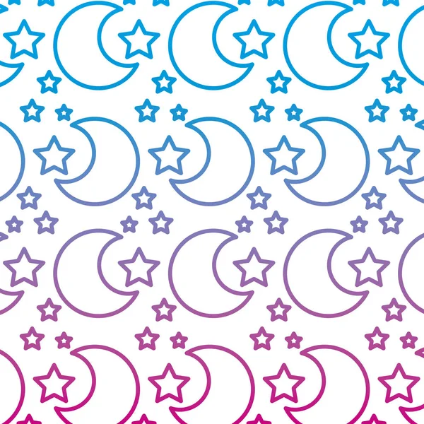 Degraded Line Moon Sky Sparkly Star Background Vector Illustration — Stock Vector