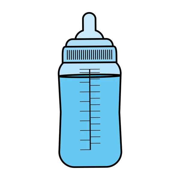 Color Plástico Biberón Alimentación Bebé Nutrición Vector Ilustración — Vector de stock