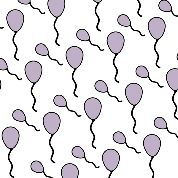 Barva Roztomilý Balón Zábava Dekorace Pozadí Vektorové Ilustrace — Stockový vektor