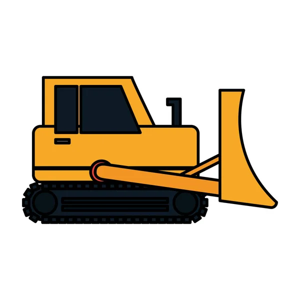 Farbe Bulldozer Ausrüstung Service Industrie Reparatur Vektor Illustration — Stockvektor