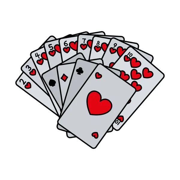 Barva Poker Karty Klasické Kasinové Hře Vektorové Ilustrace — Stockový vektor