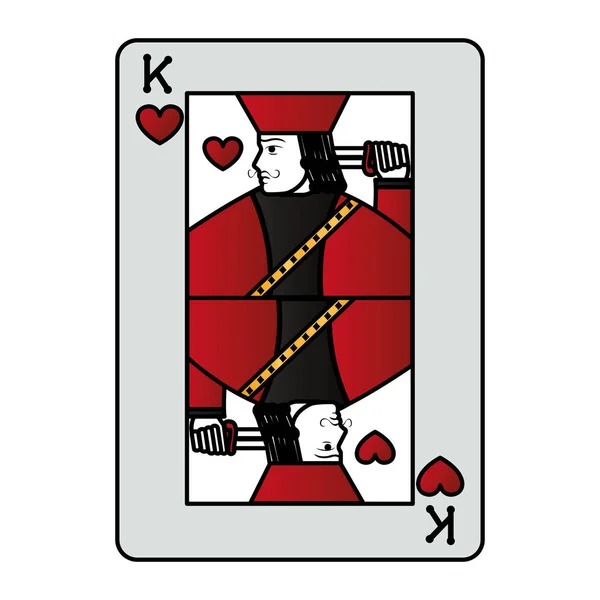 Cor Rei Coração Cassino Cartão Jogo Vetor Ilustração — Vetor de Stock