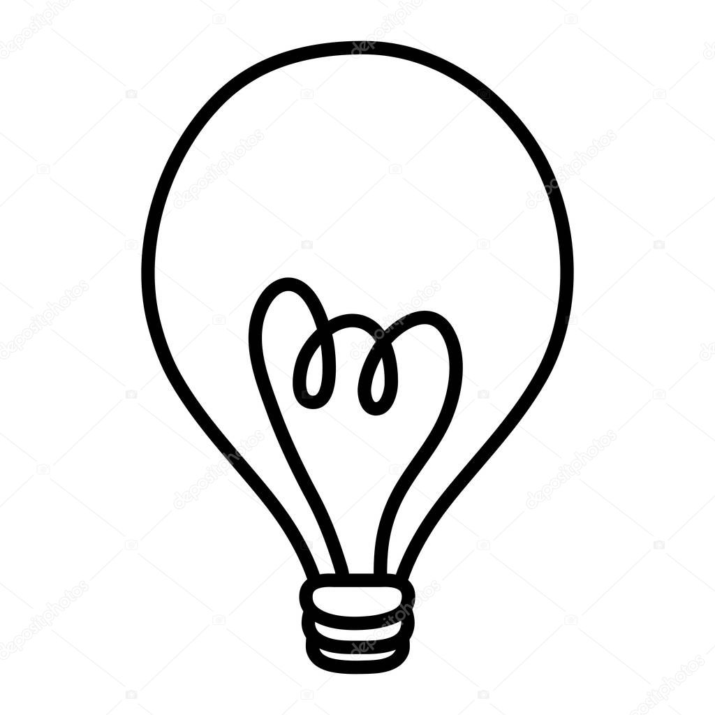 line electric bulb energy innovation object vector illustration