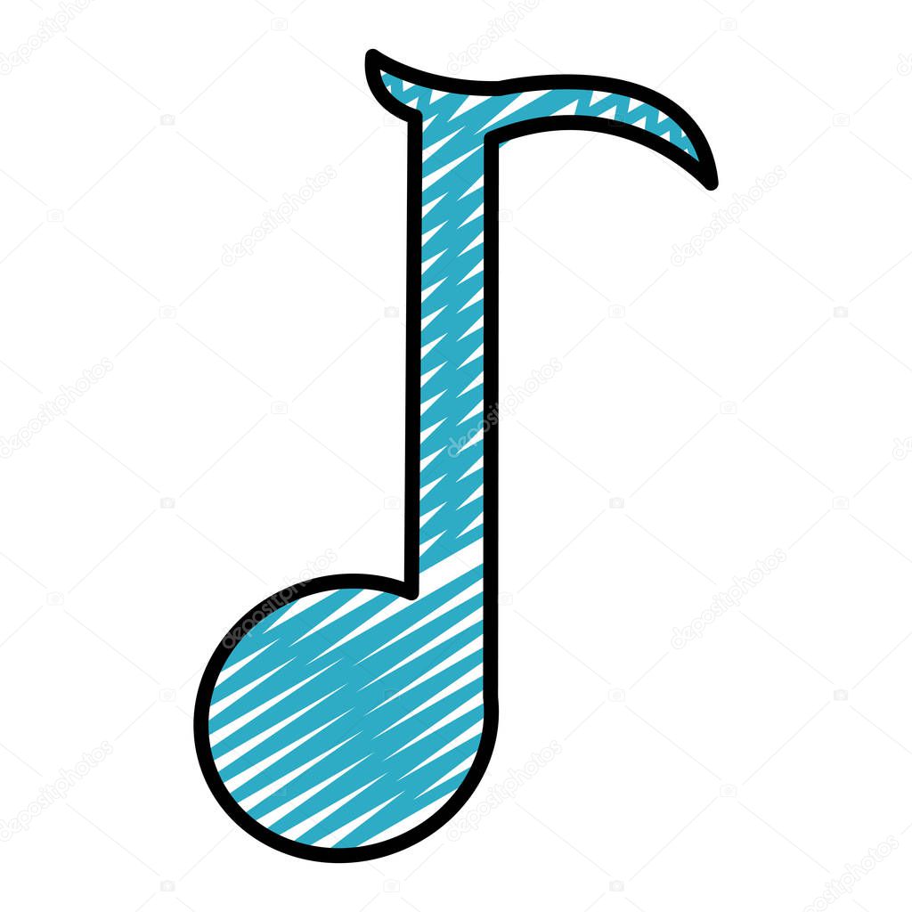 doodle quarter musical note sign rhythm vector illustration