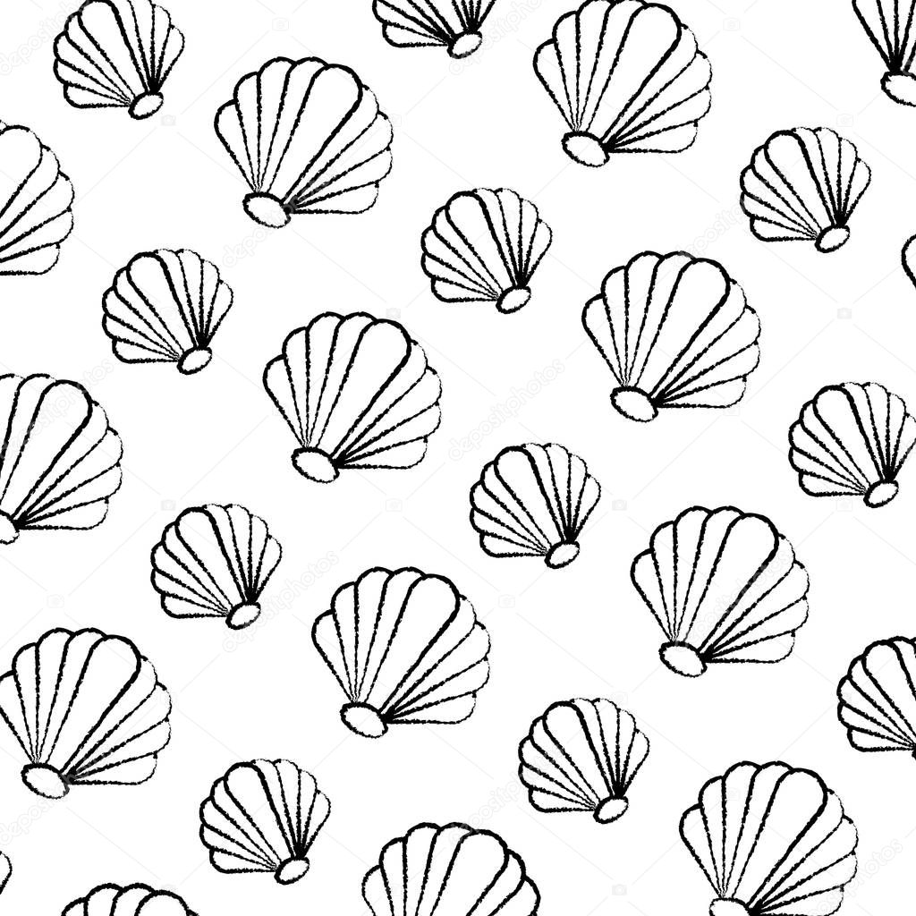 grunge nice shell nature style background vector illustration