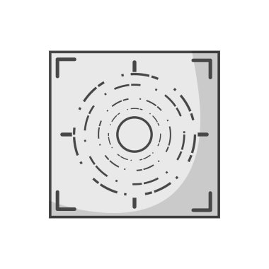 gri tonlamalı silah görme daire ile odak vektör çizim av