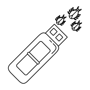 Line usb bellek örümcekler virüs veri vektör çizim ile