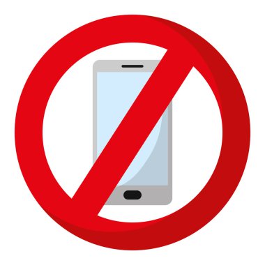 Smartphone daire yasak uyarı işareti illüstrasyon vektör