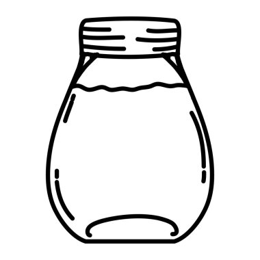 Kristal kavanoz vektör çizim satırı sağlıklı beslenme suyu