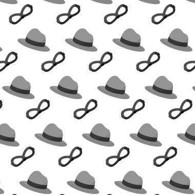 şık şapka ve maske nesnesi arka plan vektör çizim