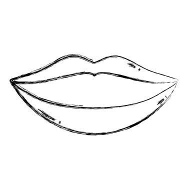 Grunge güzellik ağız makyaj dudak stil vektör çizim ile