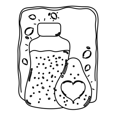 satır armut ve limon kavanoz vektör çizim sağlıklı suyu