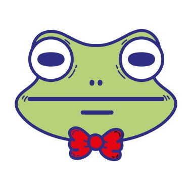 sevimli kurbağa baş vahşi hayvan vektör çizim
