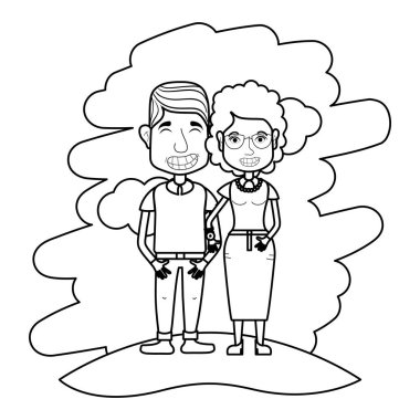 satır güzellik kadın ve adam kaç manzara vektör çizim içinde