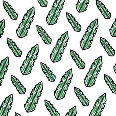 Doodle botanik tropikal yaprak tarzı arka plan vektör çizim