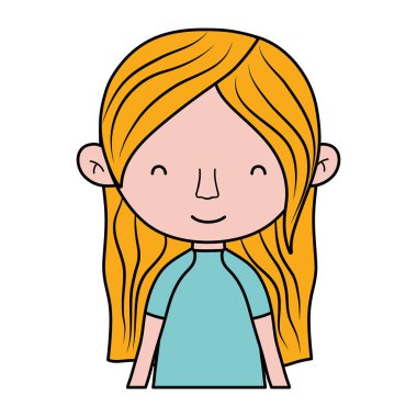 renk güzellik kadın uzun saç modeli ve bluz vektör çizim ile