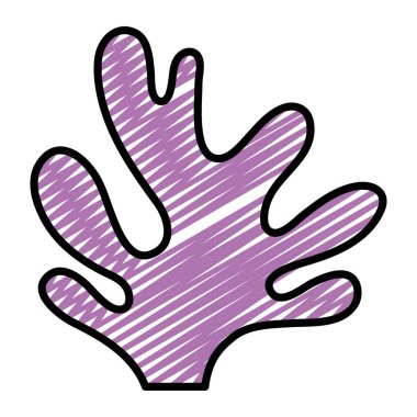 egzotik deniz yosunu deniz doğa bitki vektör çizim doodle