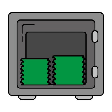 renk açık güçlü bir kutu ile dolar faturaları vektör çizim