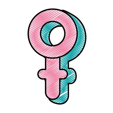 işareti Doodle grafik kadın simge tasarlamak vektör