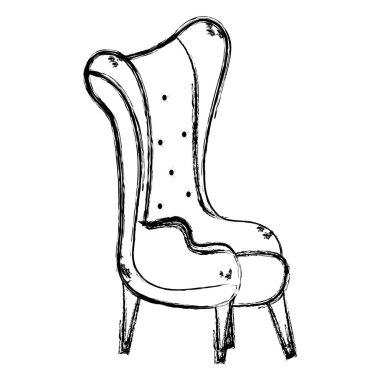 Grunge modern koltuk yumuşak ve rahat stil vektör çizim