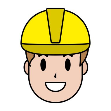 renk mutlu işadamı kafa kask koruma vektör çizim ile