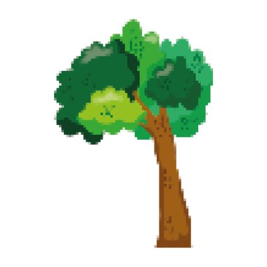 pixelated ağaç dal yaprak sapı vektör çizim ile
