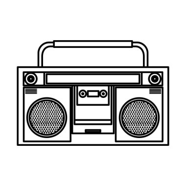 çizgi retro radyo müzik nesne teknoloji vektör çizim