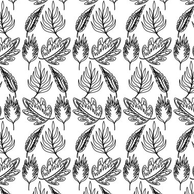 satır doğal bitkiler egzotik yaprakları arka plan vektör çizim ile