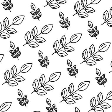 arka plan vektör çizim satırı egzotik güzel bitki yaprakları