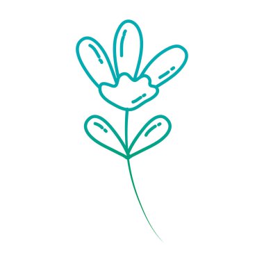 bozulmuş hattı doğa çiçek egzotik bitki stil vektör çizim