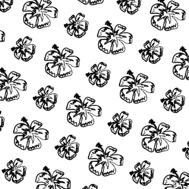 Grunge tropikal çiçek yaprakları ile stil arka plan vektör çizim