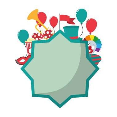 Karnaval eğlence parti vektör çizim ile yıldız etiketi