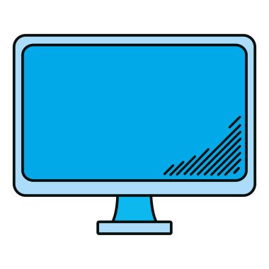 elektronik bilgisayar masaüstü teknoloji simge vektör çizim