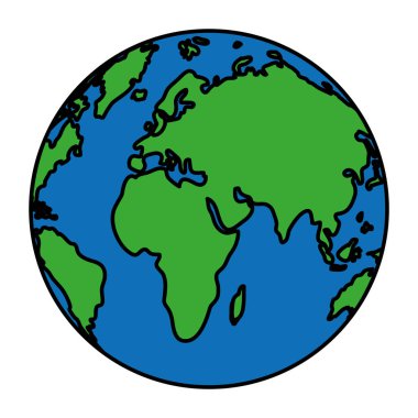 renk çemberi global harita Asya ve Avrupa'da Coğrafya vektör çizim