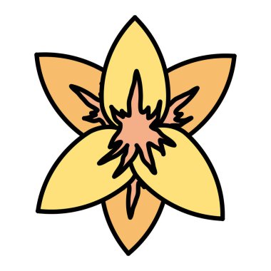 renk güzellik egzotik çiçek yaprakları stil vektör çizim ile