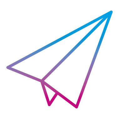 bozulmuş çizgi kağıt uçak nesne origami stil vektör çizim