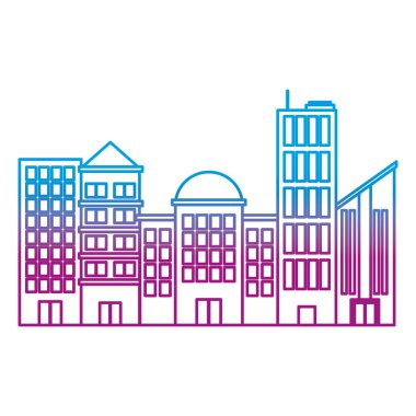 Halat vektör bozulmuş satır modern bina şehir ve cityscape ve yapısı