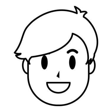 iyi adam kafa saç modeli tasarım vektör çizim ile satır