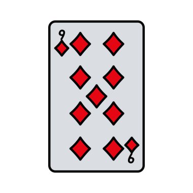 Dokuz elmas casino kart oyun vektör çizim renk
