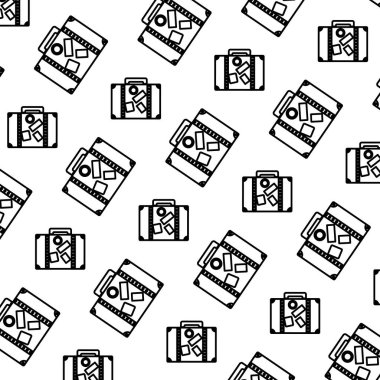 satır seyahat sırt çantası yolculuk Turistik arka plan vektör çizim