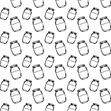 satır taze meyve sağlıklı meyve suları mason arka plan vektör çizim