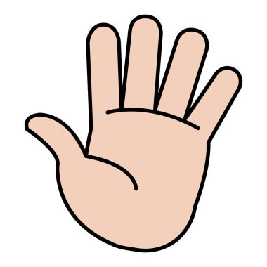 renk güzel palm el jest stil vektör çizim