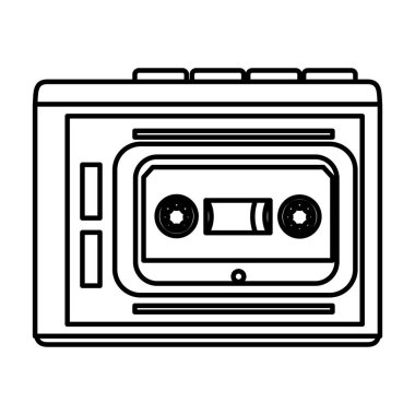 satır Plastik kaset kaset retro stereo vektör çizim