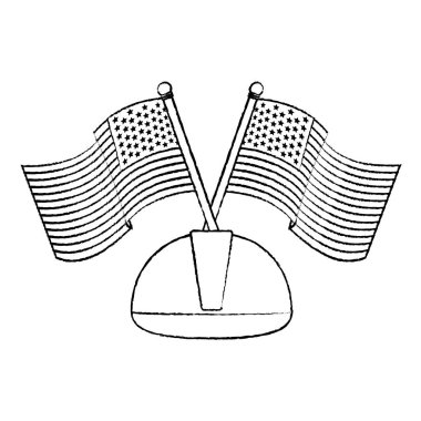 Grunge ABD bayrakları ulus kask koruma vektör çizim ile