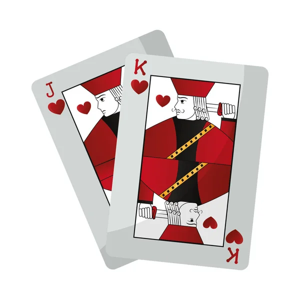 Jack Rei Corações Cartões Casino Jogo Vetor Ilustração — Vetor de Stock