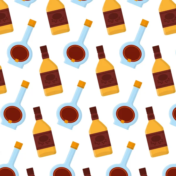 布兰科龙舌兰酒和鸡尾酒瓶背景向量插图 — 图库矢量图片